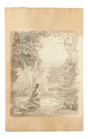 Life of Jesus - Collection of 5 Ink and Watercolor Drawings - 20th Century 20th Century