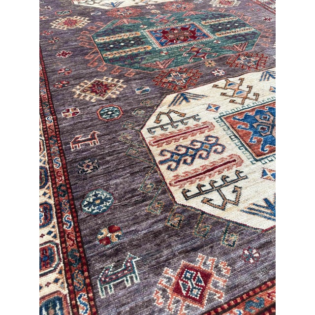 Vintage Caucasian Kazak Wool Rug For Sale - Image 14 of 18