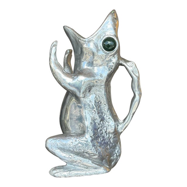 Vintage Boho Signed Arthur Court Frog Pitcher For Sale
