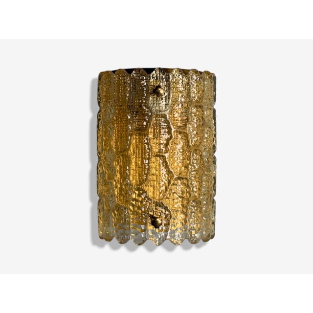 Mid-Century Modern Orrefors, Swedish Modern, Brass, Glass, Wall Light, Sweden, 1960s For Sale - Image 3 of 9
