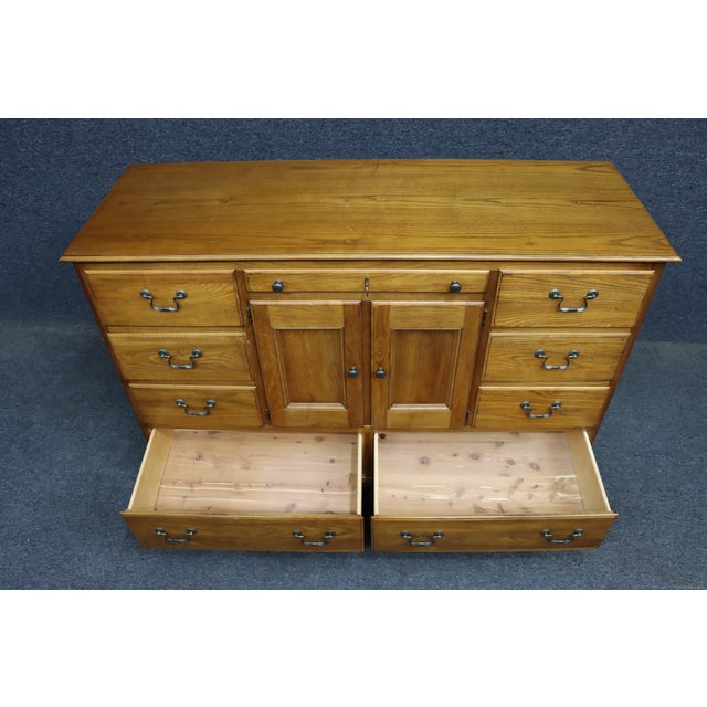 Late 20th Century American of Martinsville Oak Dresser For Sale - Image 5 of 12