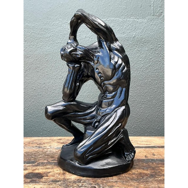 Vintage Plaster Flayed Man Expressionist Sculpture For Sale - Image 4 of 12