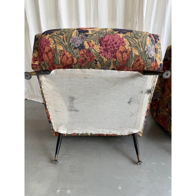 Mid-Century Floral Upholstery Armchair in the style of Marco Zanuso, Italy, 1970s For Sale - Image 12 of 18