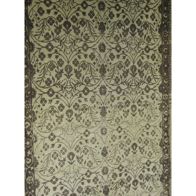 Transitional Antique Ushak Anatolian Turkish Rug, Natural Colors, C-1910's For Sale - Image 3 of 5