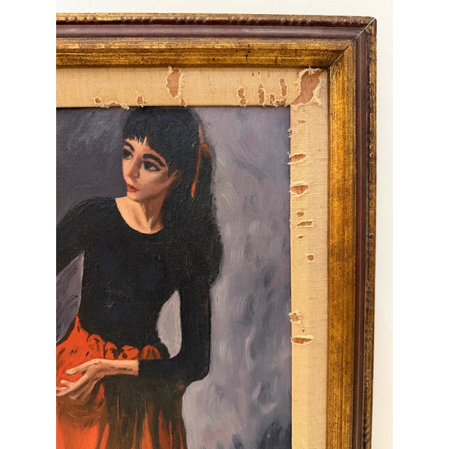 Figurative Original 1966 Figurative Dancer Oil Painting After Moses Soyer, Signed Molly Conviser For Sale - Image 3 of 7