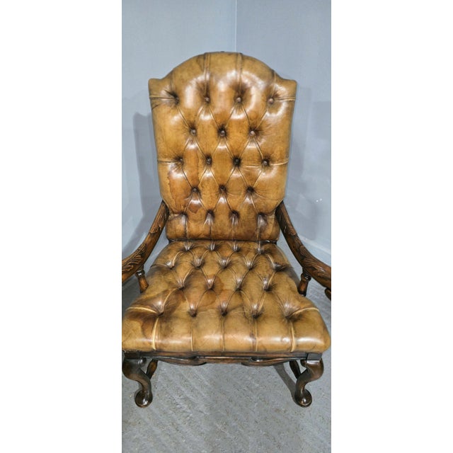 Late 19th Century William and Mary Revival Walnut Library Chair, 1880 For Sale - Image 5 of 17