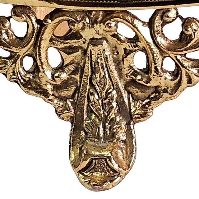 Ormolu Gold Filigree Beveled Glass Jewelry Casket With Lily of the Valley Detail, Mid 20th Century For Sale In San Francisco - Image 6 of 18