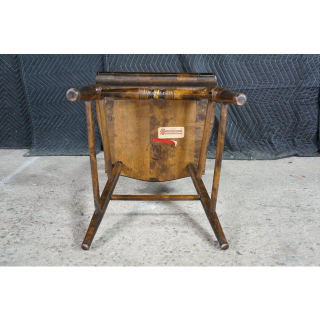 6 Vintage Nichols & Stone Co. Maple Hitchcock Style Stenciled Dining Chairs For Sale - Image 16 of 18