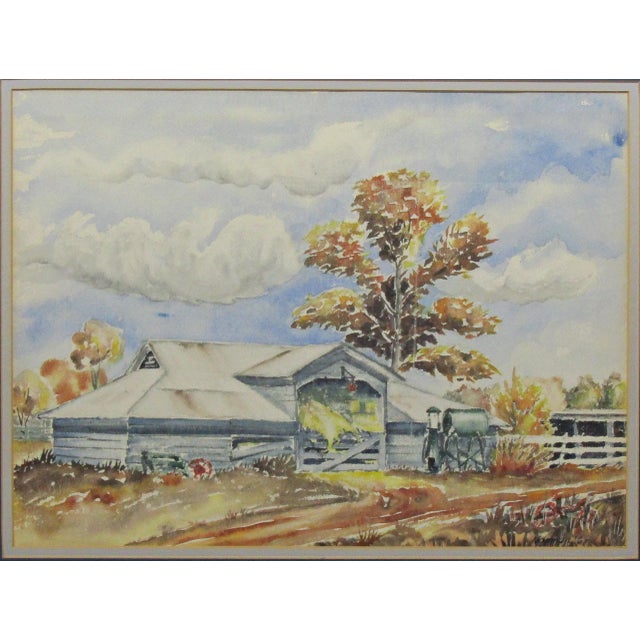 Capture the rustic charm of an Old Country House/Barn with this original watercolor painting, thoughtfully signed "Norman...