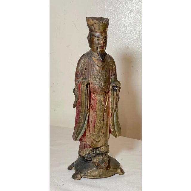 Antique 19th Century Chinese Daoist Deity Xuanwu Wood Sculpture Statue Figure For Sale - Image 4 of 11