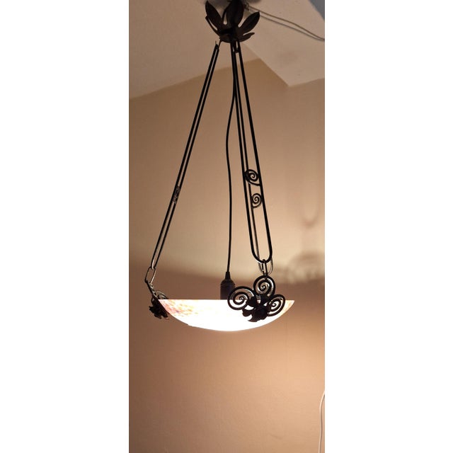 1930s French Art Deco Ceiling Lamp from Lorrain, 1930s For Sale - Image 5 of 10