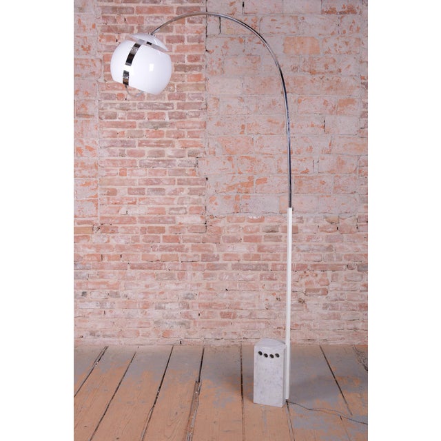 Mid-Century Floor Lamp in Chrome and Marble from Guzzini, Italy, 1960s For Sale - Image 9 of 13