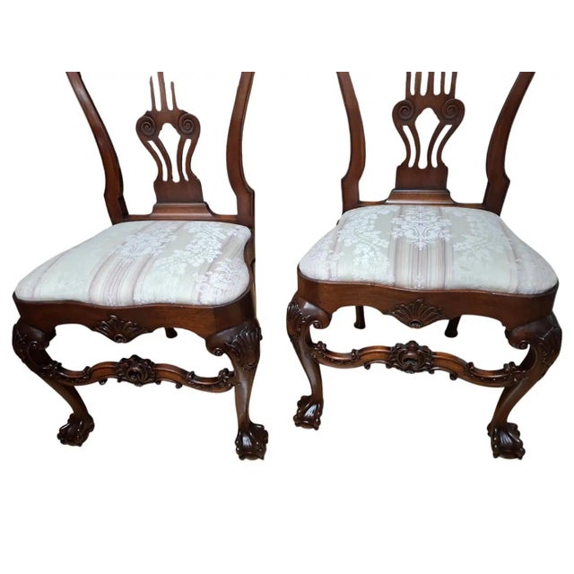 Set of 12 Mahogany Chippendale-Style Dining Chairs For Sale In San Francisco - Image 6 of 15