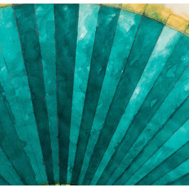 Joseph Lawrence Gardella Green Fan Mixed Media For Sale In New York - Image 6 of 8