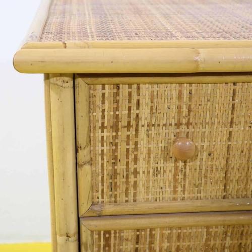 Woven Bamboo Chest of Drawers with Four Front Drawers For Sale - Image 4 of 10