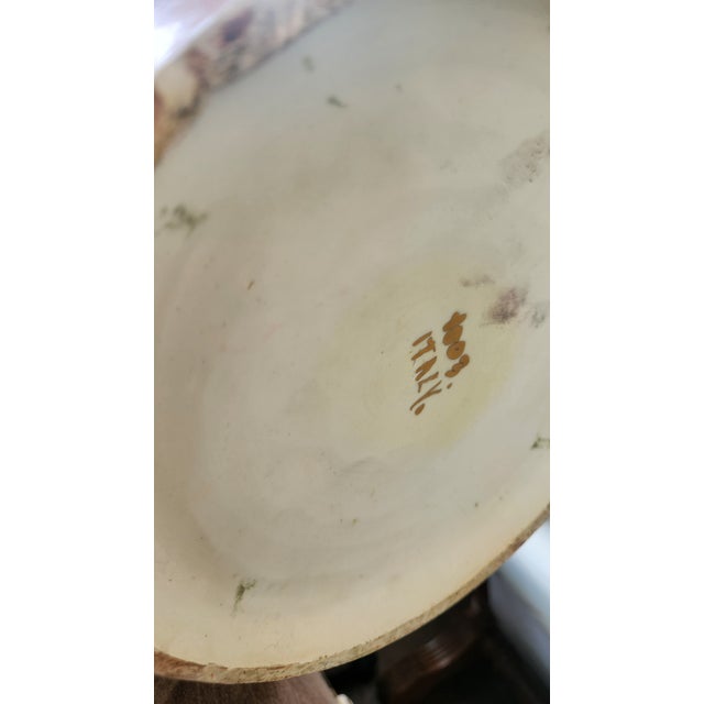 Vintage Hand-Painted Ceramic Umbrella Stand / Floor Vase For Sale - Image 13 of 18