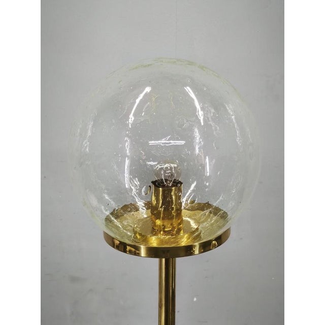 Bubble Glass and Brass Floor Lamp from Kamenicky Senov, 1970s For Sale - Image 9 of 11
