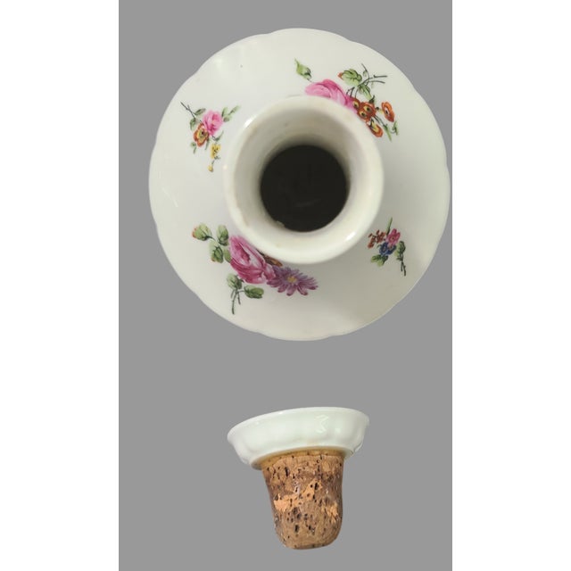 Ceramic Vintage Limoges France Haviland Chantilly Hand Painted Porcelain Floral Decanter For Sale - Image 7 of 9