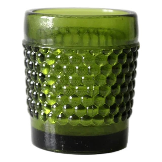 Vintage Green Hobnail Glass Cup For Sale