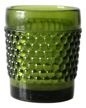 Vintage Green Hobnail Glass Cup