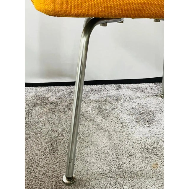 Eero Saarinen for Knoll MCM Tumeric Orange Uphostery Side Chair, a Pair For Sale - Image 10 of 12