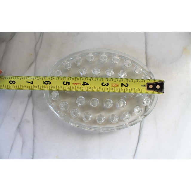 Glass Vintage Oval Glass Flower Frog For Sale - Image 7 of 8