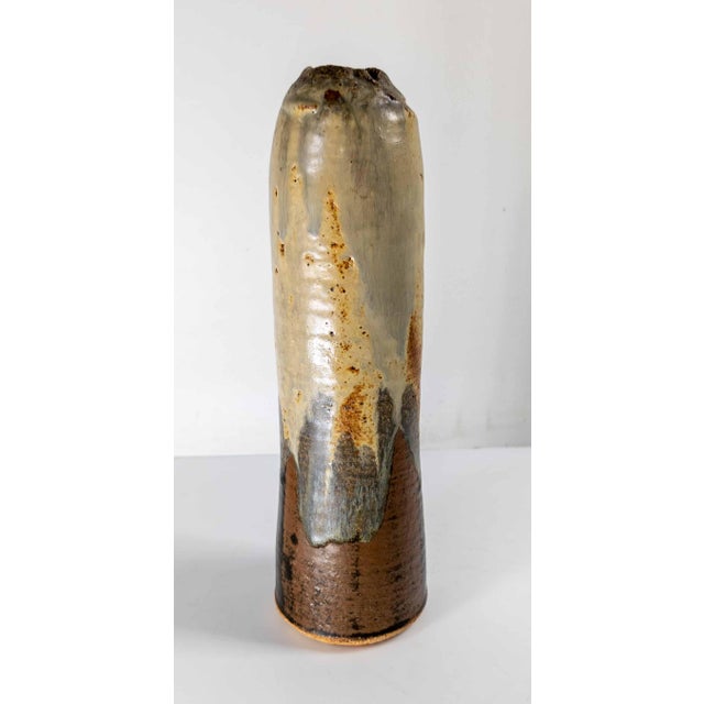 Mid-Century Modern Studio Art Pottery Vase in Japanese Style, Signed Illegibly For Sale In New York - Image 6 of 12