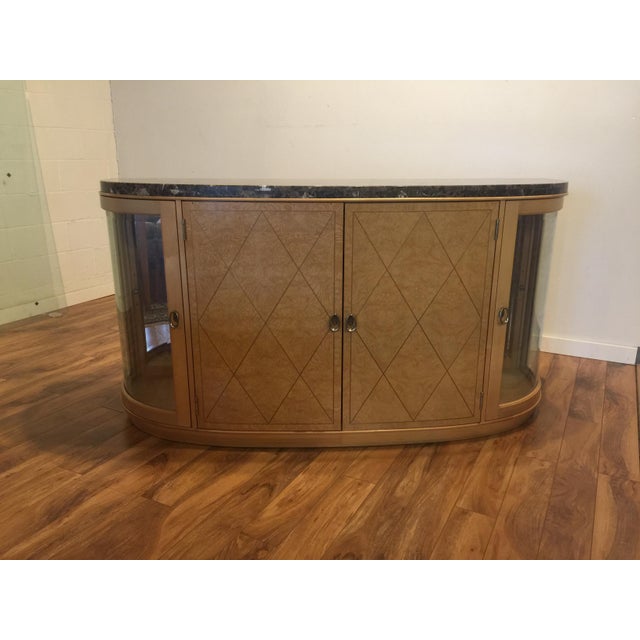 Thomasville Bogart Luxe Collection Burl Wood and Glass Buffet/Sideboard
