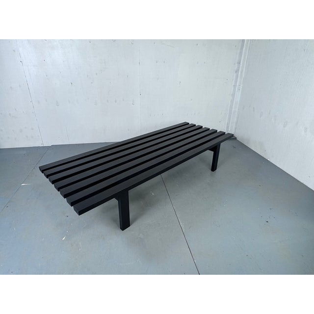 Martin Visser Mid-Century Modern Japandi Black Slat Bench Coffee Table by Martin Visser for T Spectrum, 1960s For Sale - Image 4 of 13