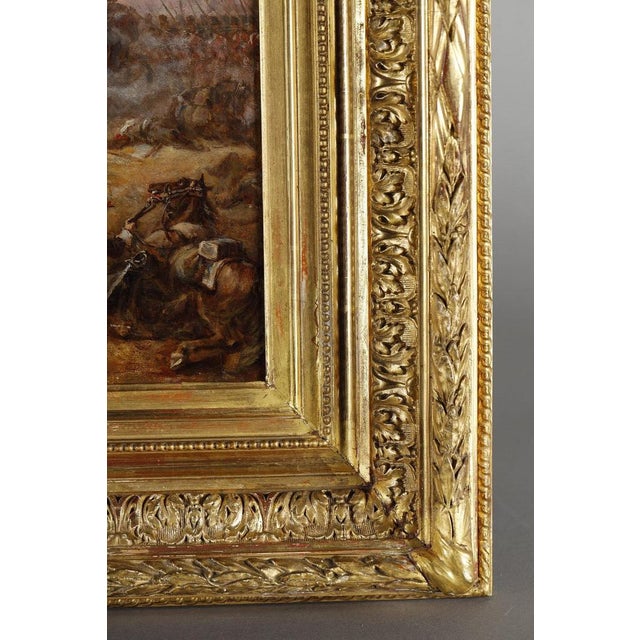 Mid 19th Century Eugène Charpentier, French Cuirassiers at Waterloo, 1860, Oil Painting, Framed For Sale - Image 5 of 18
