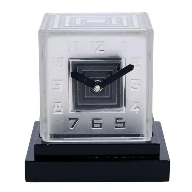 Wood Cubist Table Clock, 1931 For Sale - Image 7 of 9