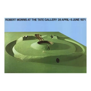 1971 Robert Morris 'Observatory Earthwork-Project for Sonsbeek 71, Arnhem' Green,Blue Offset Lithograph For Sale
