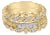 14K Yellow Gold Plated Sterling Silver 1/4 Cttw Diamond Twist Leaf Stackable Ring Set - Size 7 For Sale