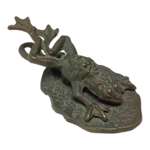Antique Victorian Brass Frog Paper Clip