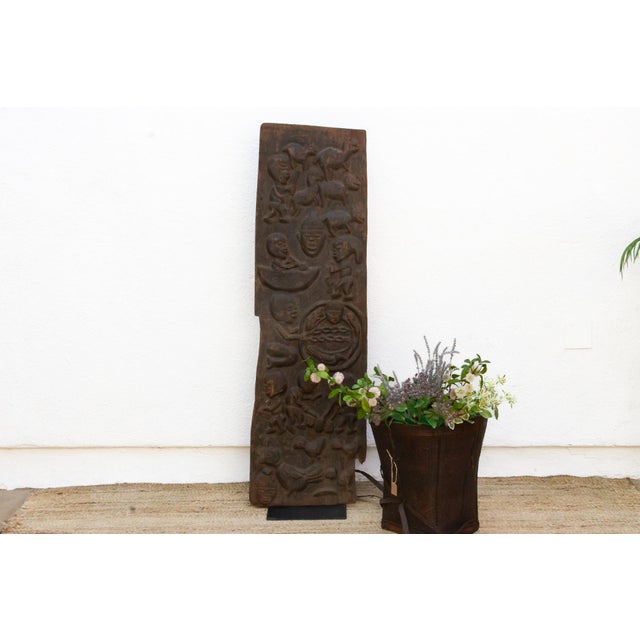 Ancient Carved Yoruba Figurative African Door For Sale - Image 9 of 9