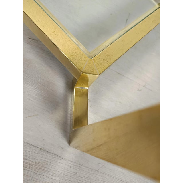 Modernist Golden Brass Coffee Table, 1970s For Sale - Image 10 of 17