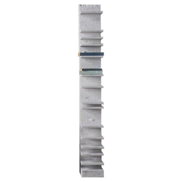 Spacco 150 Vertical Bookcase in Bianco Carrara Marble by Bufalini Marmi For Sale - Image 13 of 13