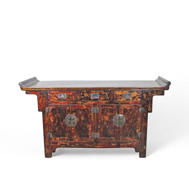 This rustic vintage farmer's altar sideboard underwent minimal restoration. Featuring its authentic paint and hardware,...