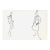 1960s Set of 2 Mid-Century Haute Couture Fashion Drawings by Michel Goma, Matted For Sale