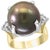 Black Tahitian Pearl and Diamond Cocktail Ring 18 Karat Gold/Platinum For Sale - Image 15 of 18