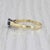 2010s 0.50ct Blue Sapphire Solitaire Ring 18k Yellow Gold Platinum Sz 5 Cathedral Band For Sale - Image 5 of 7