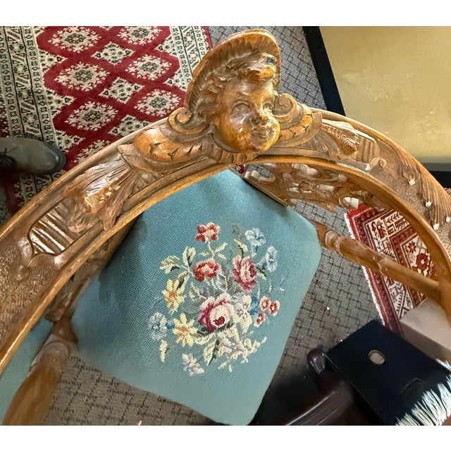 Traditional Antique Italian Renaissance Revival Bench Tete-a-Tete Carved For Sale - Image 3 of 11