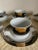 Hollywood Regency 1980s Veroni Gold Black & Grey Cappuccino Cups & Saucers Set- 12 Pieces For Sale - Image 3 of 8