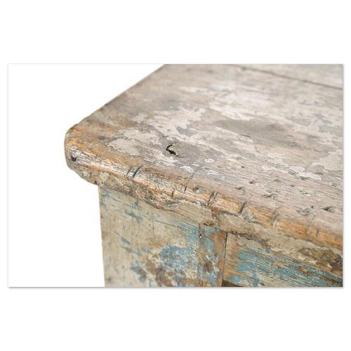 Wood Display Furniture in Teak with Blue Patina For Sale - Image 7 of 8