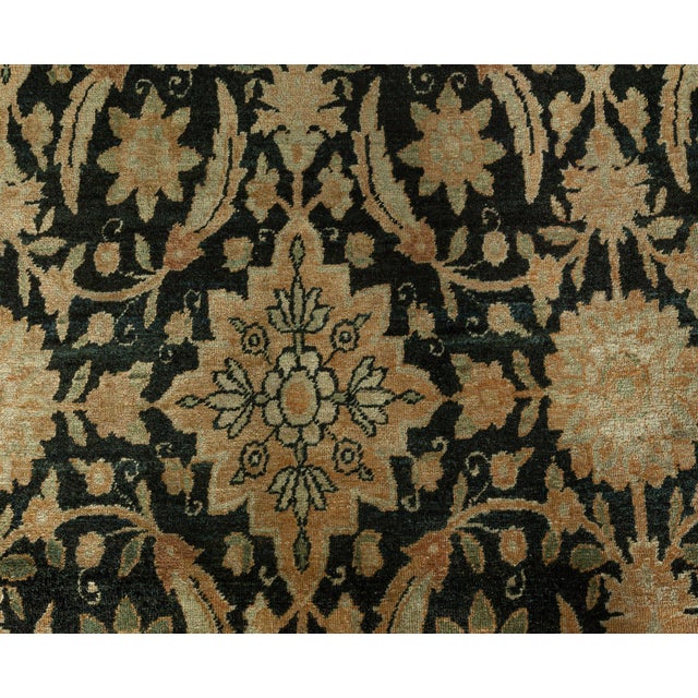 Antique Persian Kirman Botanic Handmade Wool Carpet For Sale - Image 10 of 10