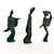 Dark Green Set of Three Japanese Modernist Cast Iron Figural Sculptures, Mid-Century For Sale - Image 8 of 9
