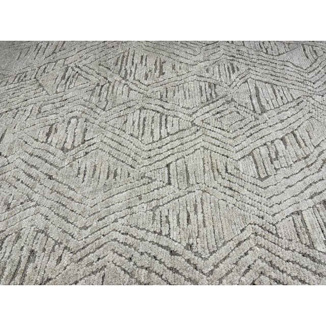 Rh Halima Hand-Knotted Wool Rug — 12' × 15' Marled Ivory / Latte | Undyed Wool | High-Low Texture For Sale - Image 11 of 18