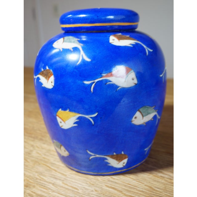 Blue Koi Fish Motif Ginger Jar Chairish