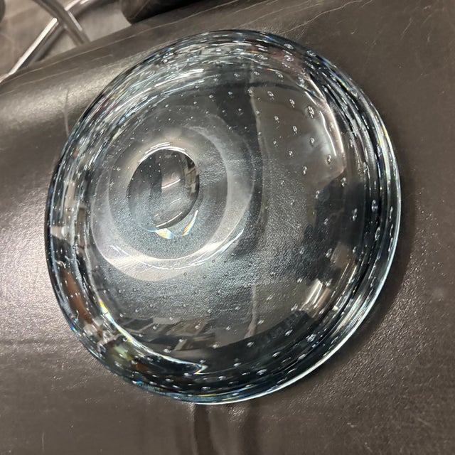 1960s Murano Glass Centerpiece with Bubbles. Smoked Black, Diameter 24 Cm. By Murano for 1295 Murano For Sale - Image 9 of 10