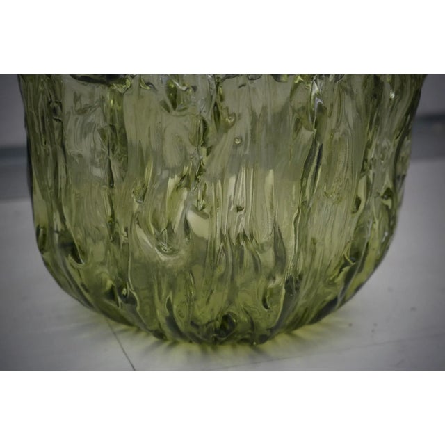 Green Vintage Italian Murano Art Glass Green Side Table, 2000 For Sale - Image 8 of 11